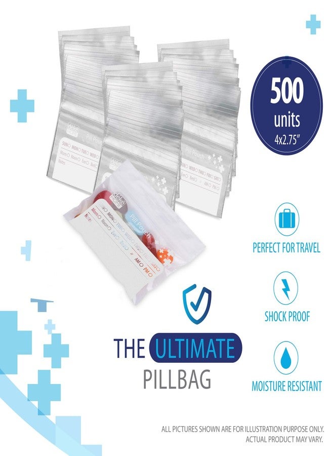 Deke Home - 500 Pack Clear Resealable Pill Bags (4x2.75 in), Travel Medicine Pouches with Write-On Label, BPA-Free Disposable Pill Organizer for Medications, Vitamins & Supplements - Image 2